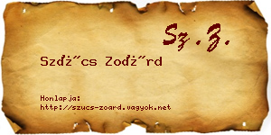 Szűcs Zoárd névjegykártya